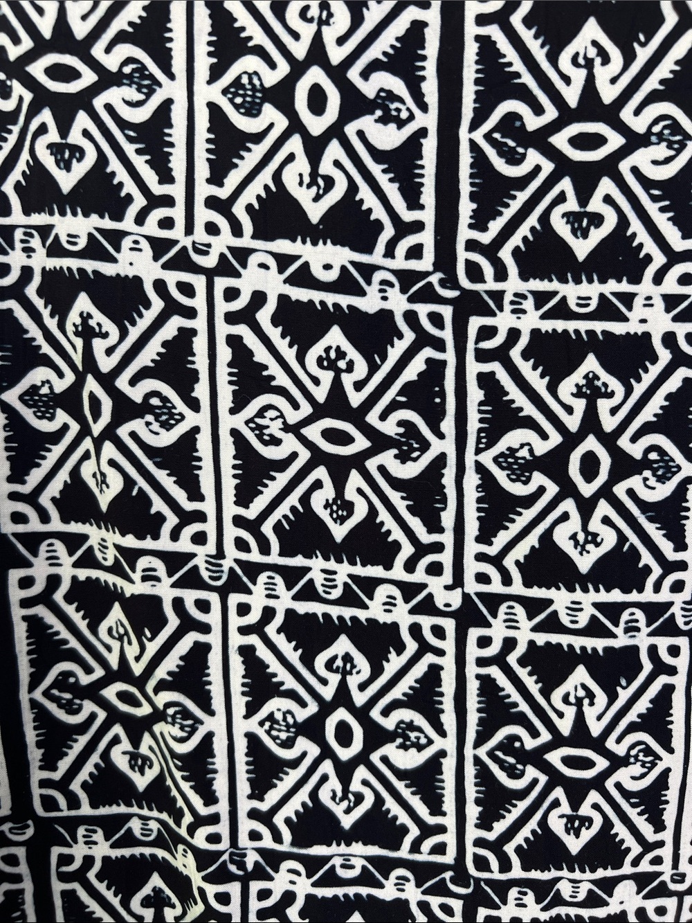 VTG NOA NOA Hawaii Medium Black White Batik Pattern Layered Handmade Maxi Dress - Picture 7 of 10